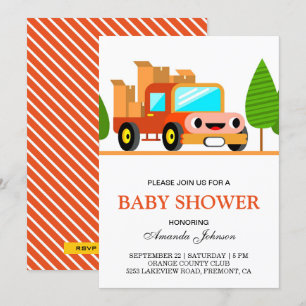 Invitation au Baby shower de Camion Cute