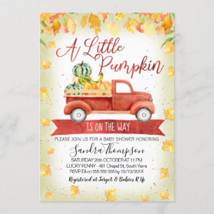 Invitation au Baby shower de camion Rustic Little 