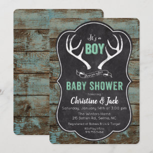 Invitation au Baby shower de cerfs Antler