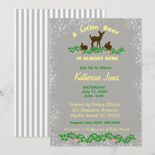 Invitation au Baby shower de cerfs de bébés mignon