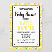 Invitation au Baby shower de citron