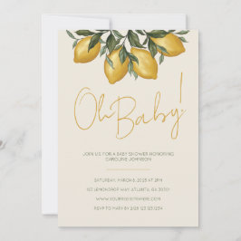 Invitation au Baby shower de citron neutre