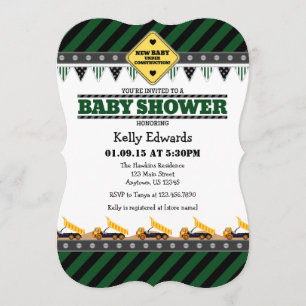 Invitation au Baby shower de construction de Dark 