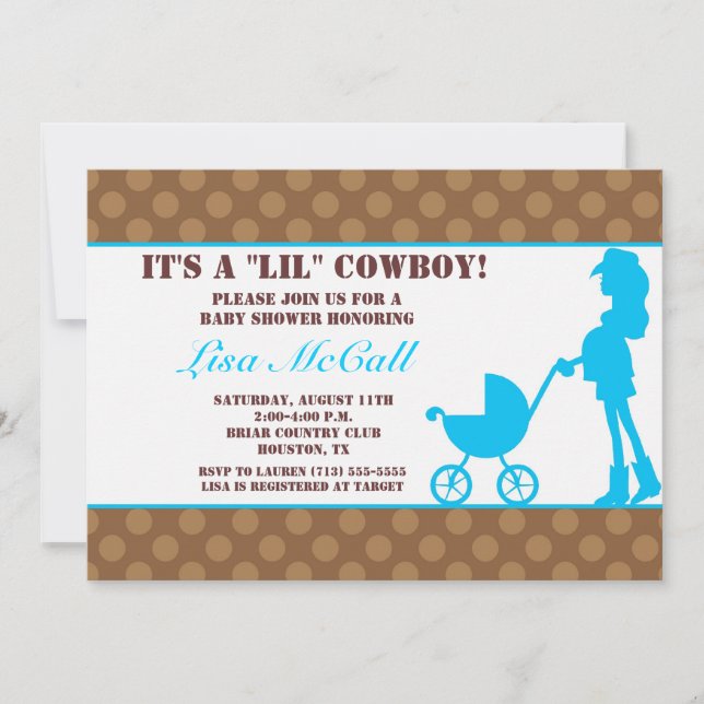 Invitation au Baby shower de Cowgirl (Devant)