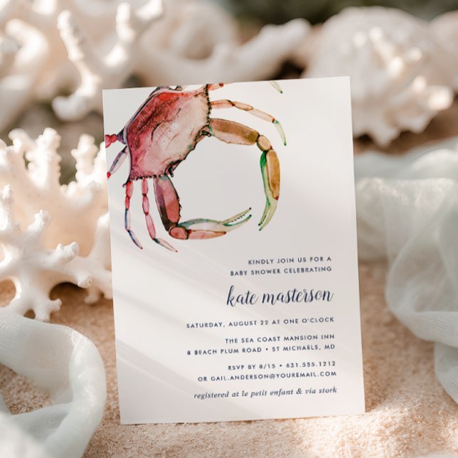 Invitation au Baby shower de crabe rouge (Créateur téléchargé)