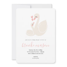 Invitation au Baby shower de cygne doux