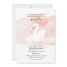 Invitation au Baby shower de cygne doux
