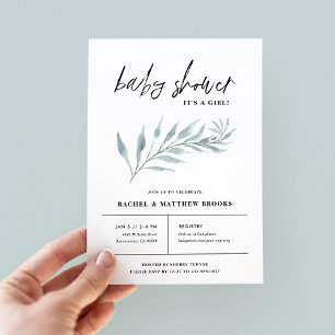 Invitation au Baby shower de filles de la branche 