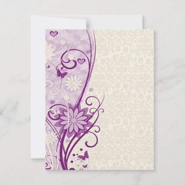 Invitation au Baby shower de fleurs et de papillon (Devant)