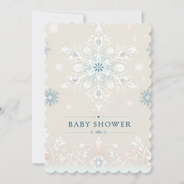 Invitation au Baby shower de flocon de neige Whims (Devant)