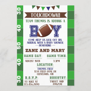 Invitation au Baby shower de football