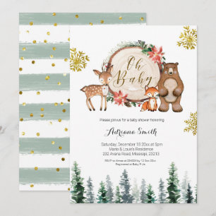 Invitation au baby shower de forêt forestière d'hi