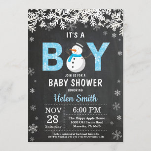 Invitation au Baby shower de garçon Rustique Winte