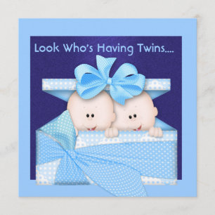 INVITATION AU BABY SHOWER DE GARÇON TWINS