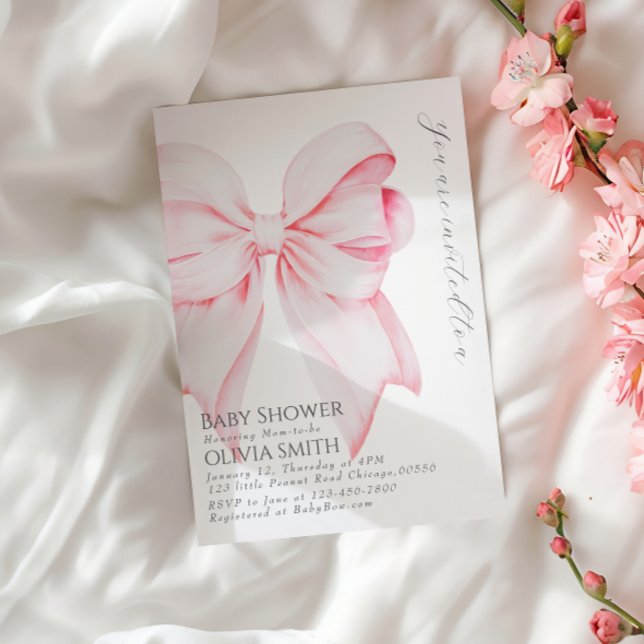 Invitation au Baby shower de la Bow Blush (Créateur téléchargé)