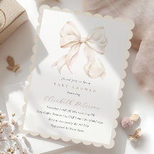 Invitation au Baby shower de la Bow neutre élégant