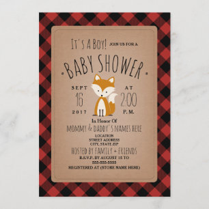 Invitation au Baby shower de la bûcheronnerie