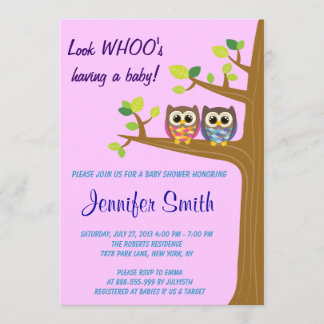 Invitation au Baby shower de la Chouette