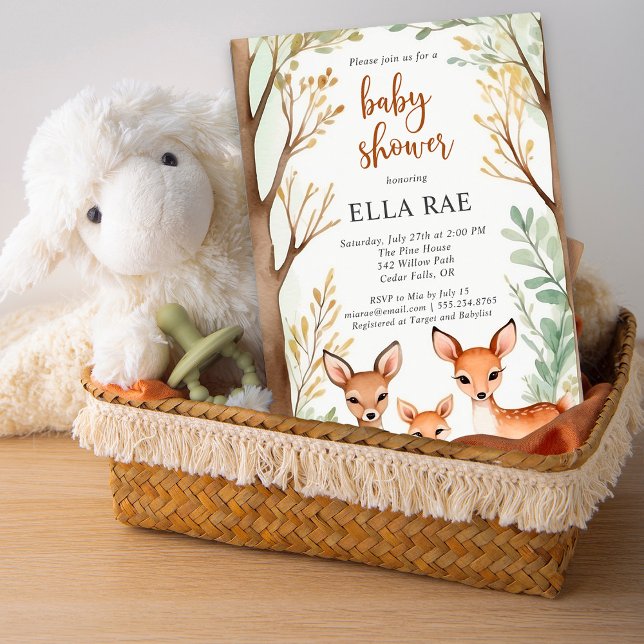 Invitation au Baby shower de la famille Woodland (Créateur téléchargé)