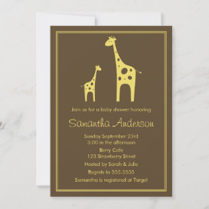 Invitation au Baby shower de la Girafe moderne - N