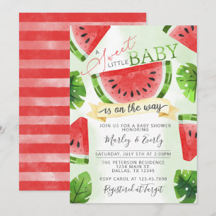 Invitation au Baby shower de la pastèque rouge tro