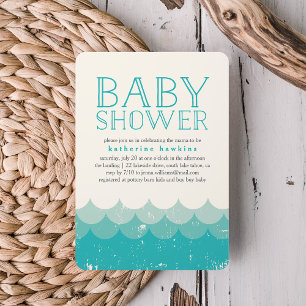 Invitation au Baby shower de la plage de Waves vin