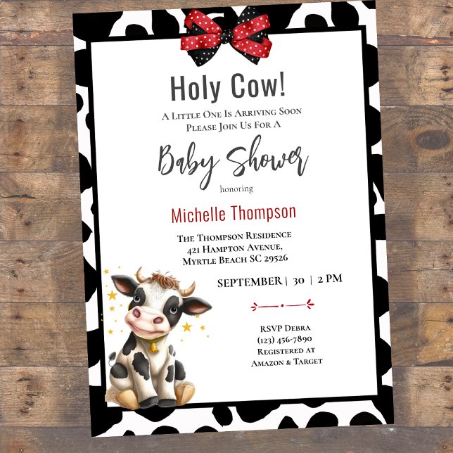Invitation au Baby shower de la Sainte Vache (Créateur téléchargé)