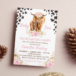 Invitation au Baby shower de la vache Highland