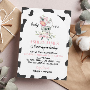 Invitation au Baby shower de la Vache Sainte