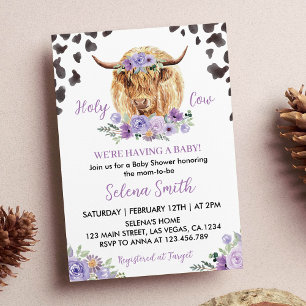 Invitation au Baby shower de la Vache Sainte