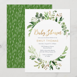 Invitation au Baby shower de la verdure - sans dis
