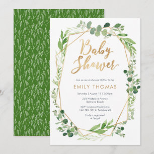 Invitation au Baby shower de la verdure - sans dis