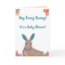 Invitation au Baby shower de lapin neutre pour le
