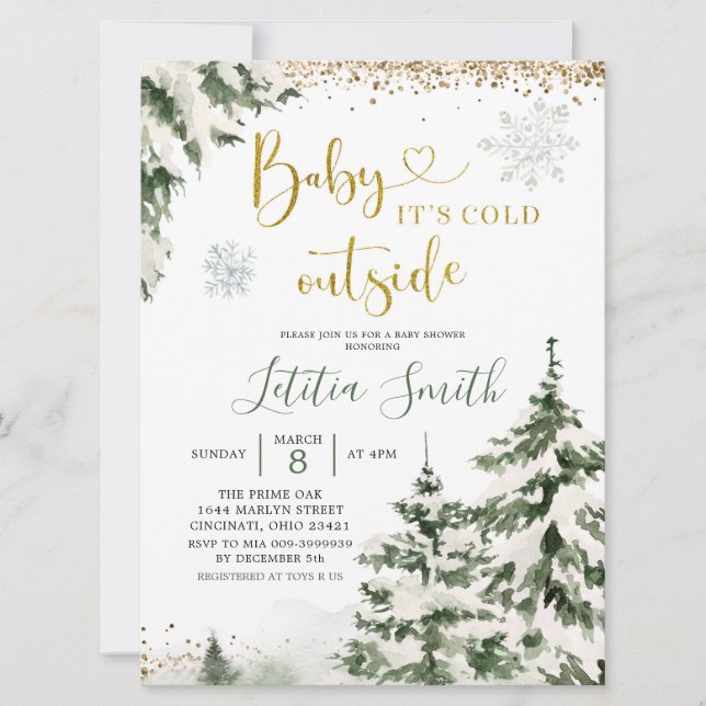 Invitation au Baby shower de l'arbre de l'arbre de (Devant)