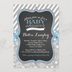 Invitation au Baby shower de l'hiver Snowflake Boy