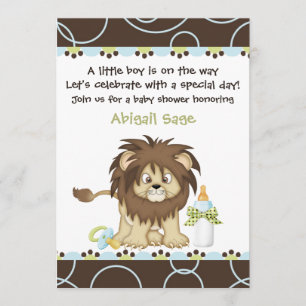 Invitation au Baby shower de Lion pour les garçons