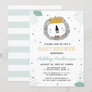 Invitation au Baby shower de Lion sauvage