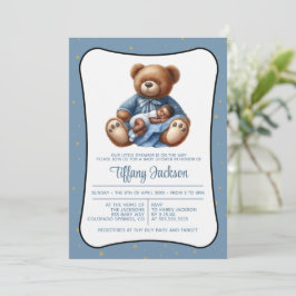 Invitation au Baby shower de l'ours de rêve