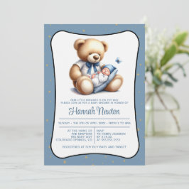 Invitation au Baby shower de l'ours de rêve