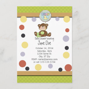 Invitation au Baby shower de l'ours de Teddy