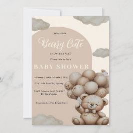 Invitation au Baby shower de l'ours en peluche neu