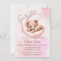 Invitation au Baby shower de l'ours en peluche sur