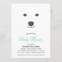 Invitation au Baby shower de l'ours polaire
