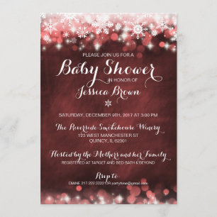 Invitation au Baby shower de neige de l'hiver - Ro