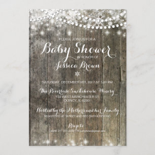 Invitation au Baby shower de neige de l'hiver - Ru