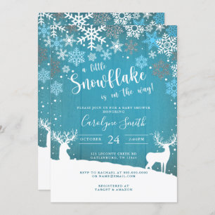 Invitation au Baby shower de Noël d'un petit floco