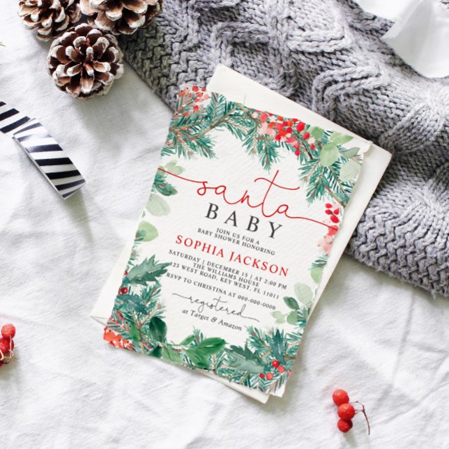 Invitation au Baby shower de Noël Père Noël (Créateur téléchargé)