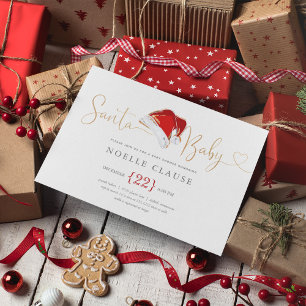Invitation au Baby shower de Noël Père Noël