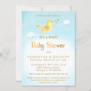 *~* Invitation au Baby shower de nuage de ciel de 