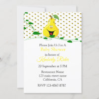Invitation au Baby shower de poires amusante